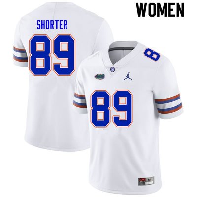 Women's Florida Gators #89 Justin Shorter NCAA Nike White Authentic Stitched College Football Jersey CJC8062CD